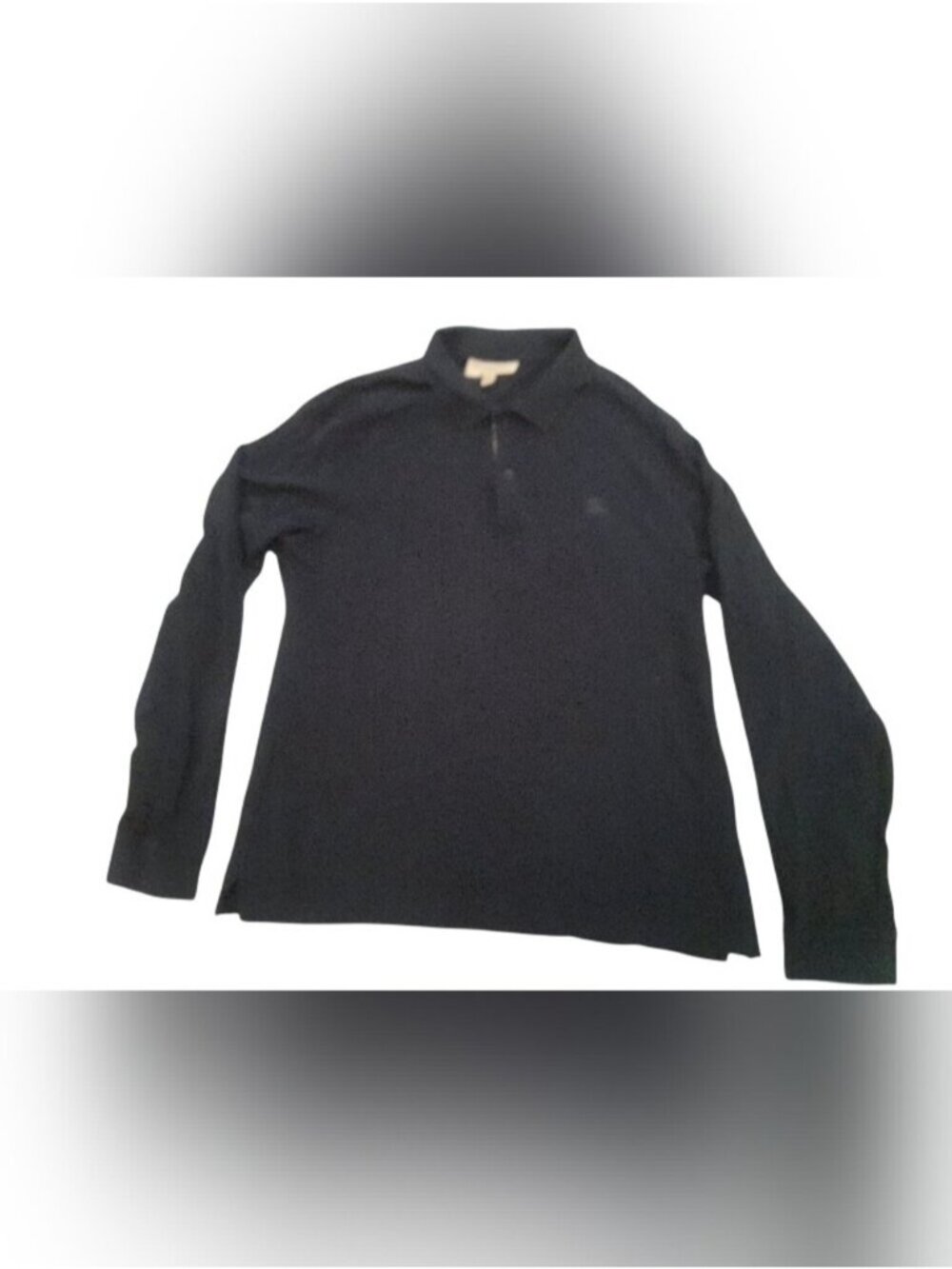 BURBERRY Long-Sleeve Polo Shirt in Black